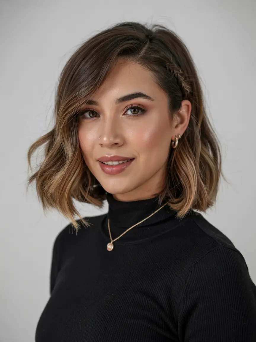 short winter haircuts Textured Lob With Side Braid