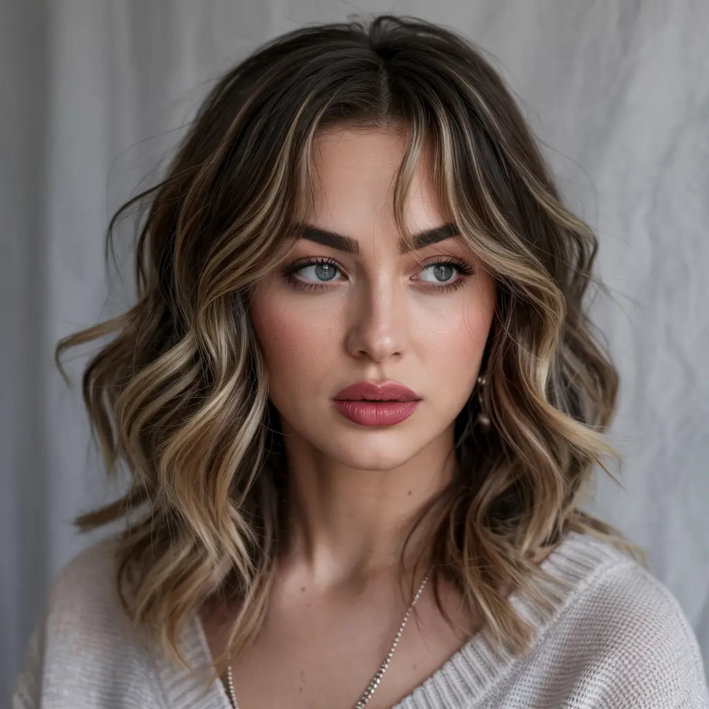 short winter haircuts Wavy Shoulder-Length Bob With Curtain Bangs