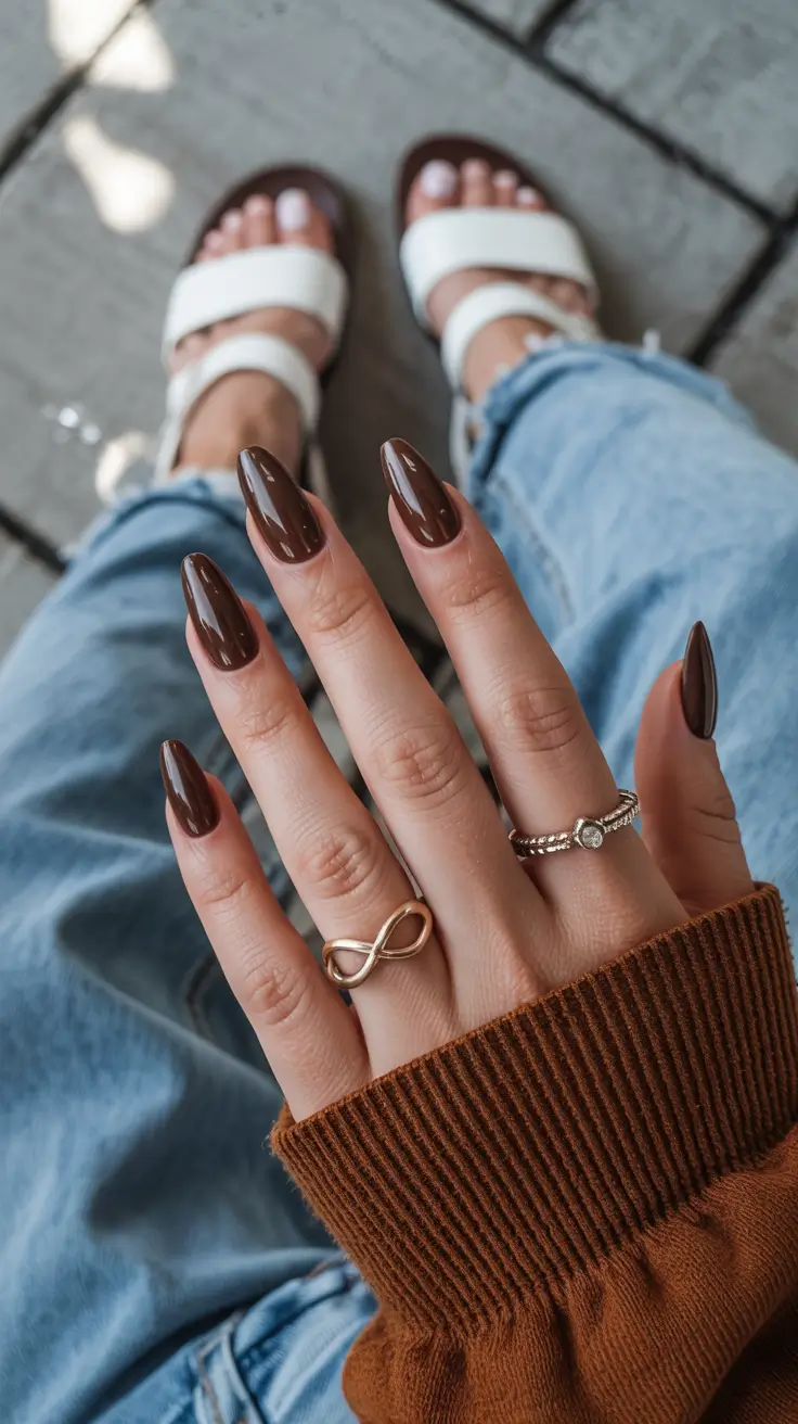 fall winter nails Deep Chocolate Gloss