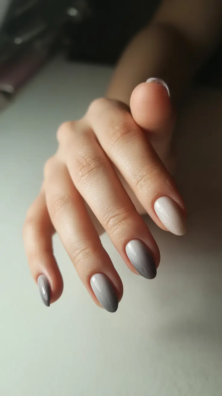 winter almond nails Smoky Gradient Charm