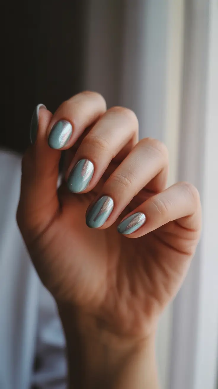 winter almond nails Mint Metal Dream