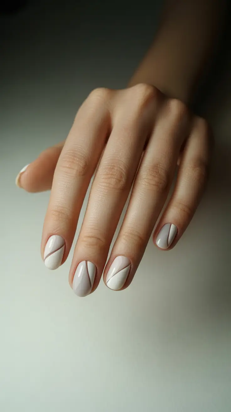 winter almond nails Neutral Geometry Muse