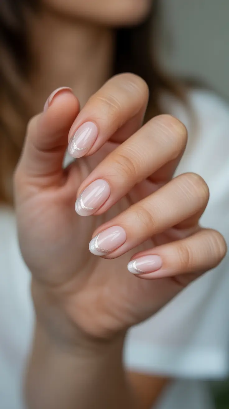 winter almond nails Silver Snowline