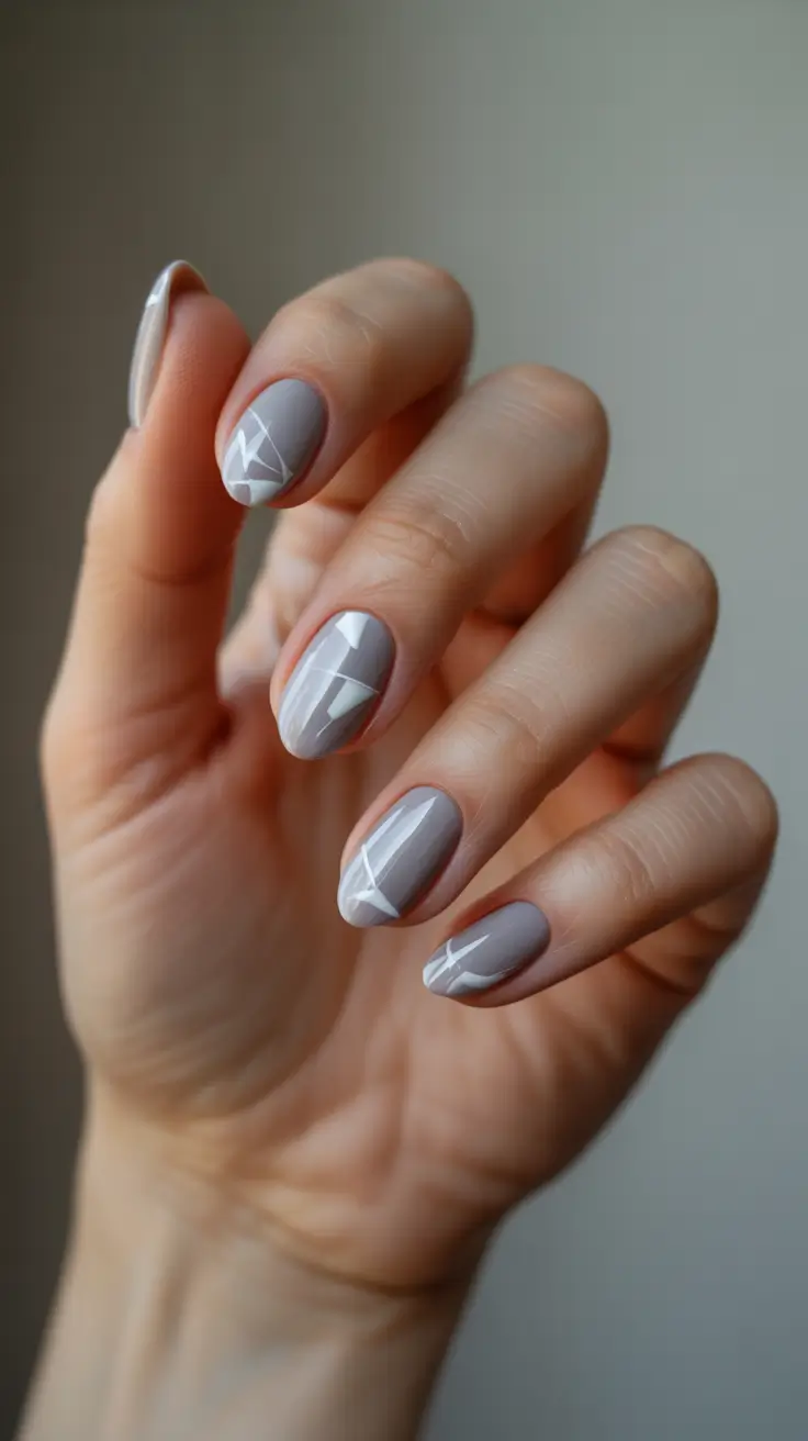 winter almond nails Frost Geometry