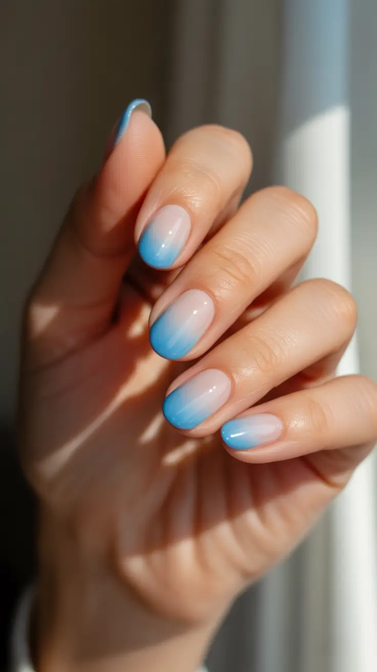 winter almond nails Frosty Sky Ombre