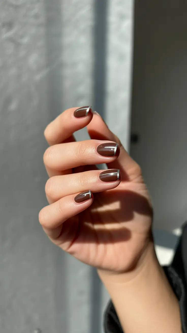 simple winter nails Chocolate with a Spark