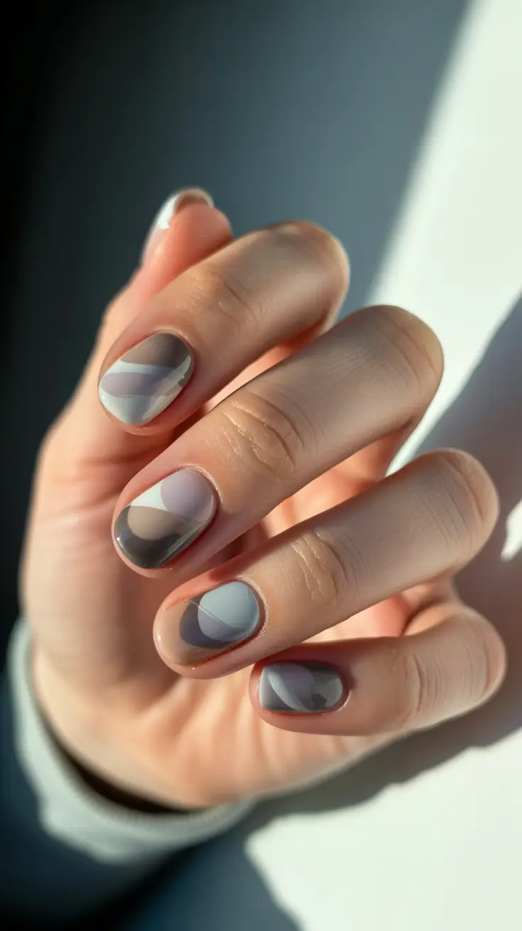 simple winter nails Icy Mist Layers