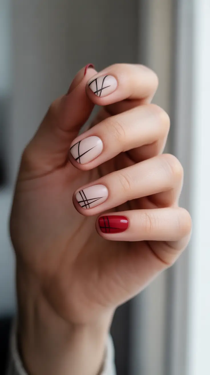 simple winter nails Chic Noir Crosslines