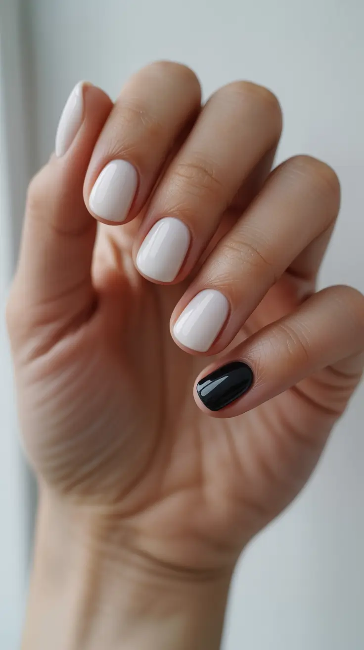 simple winter nails Monochrome Magic