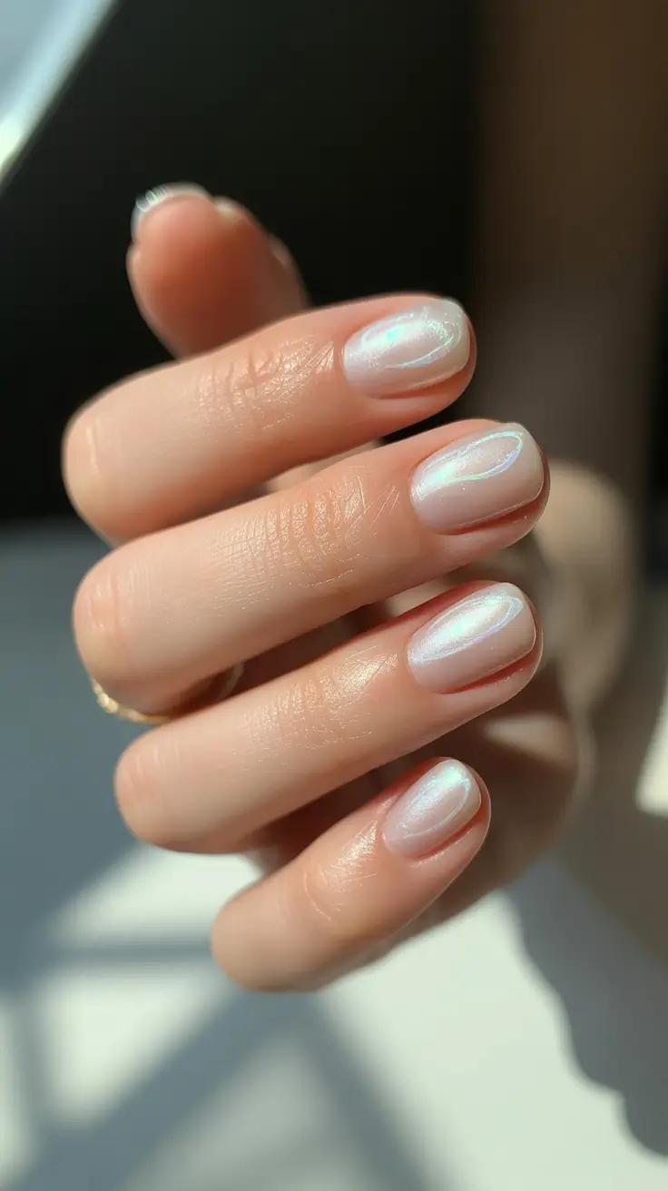 winter nails 2025 snow glow pearl sheen