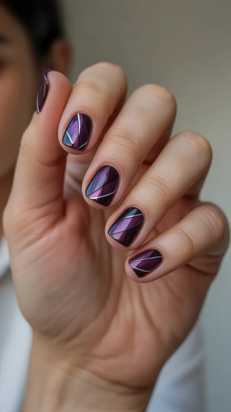 dark-winter-nail-colors-violet-geometry