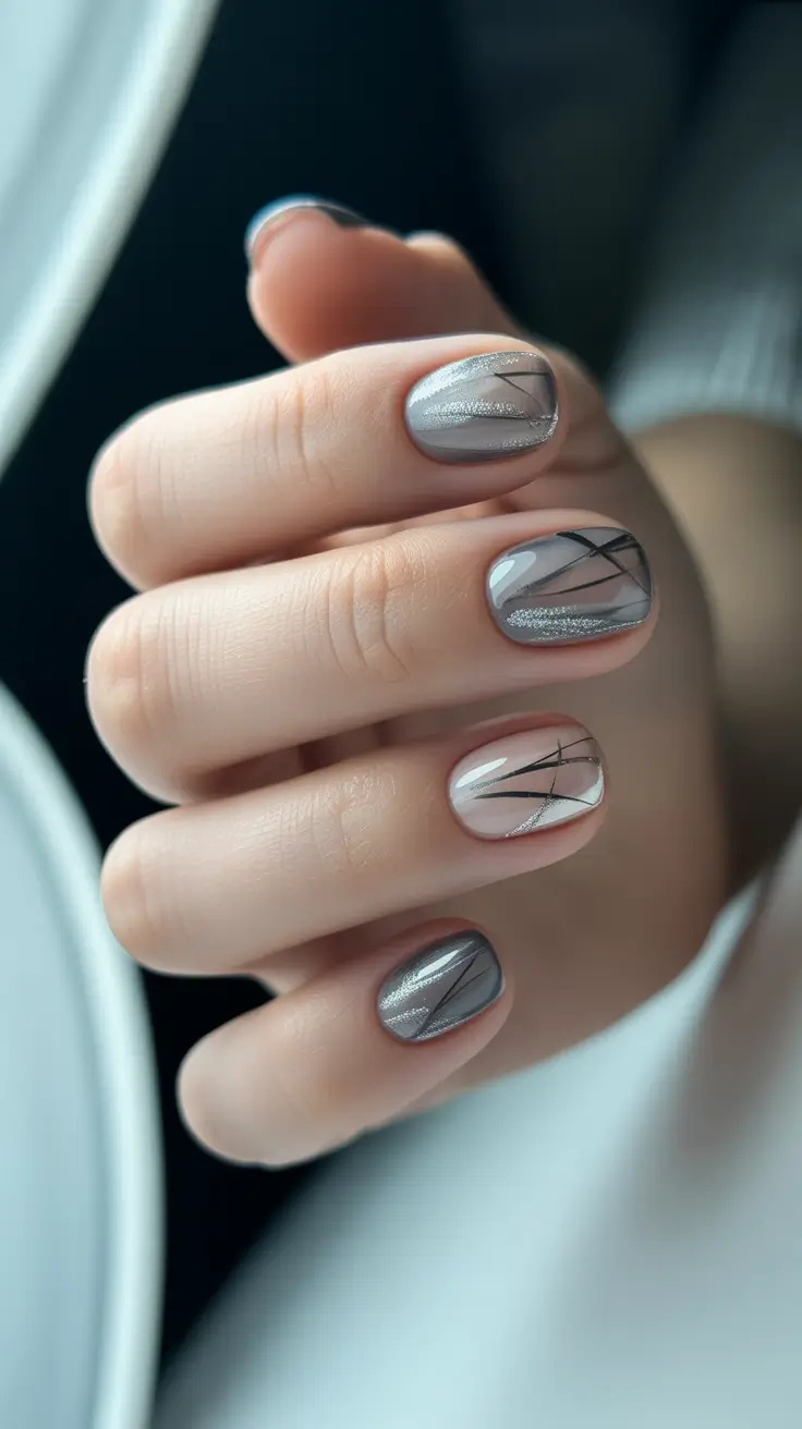 dark-winter-nail-colors-silver-veil-with-charcoal-lines