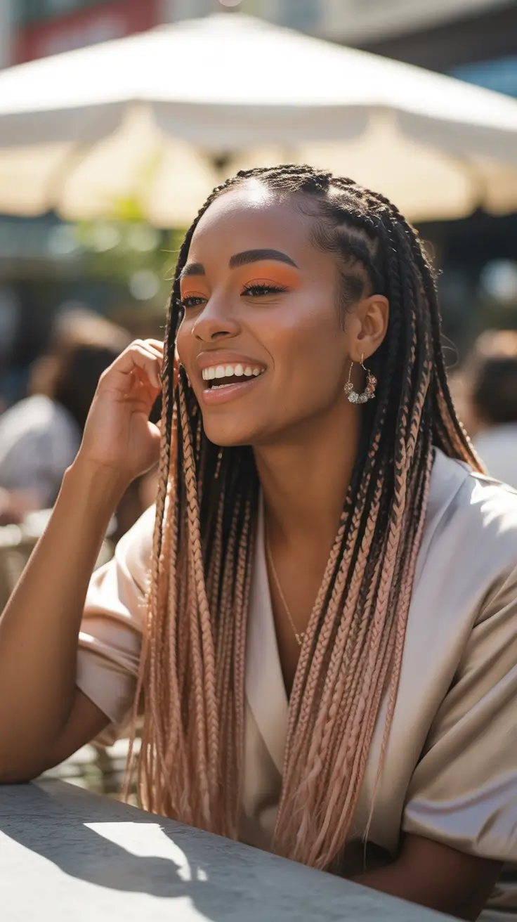 winter hair colors for black women Ombre Rosewood Braids