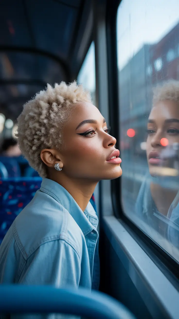 winter hair colors for black women Vanilla Frost Crop