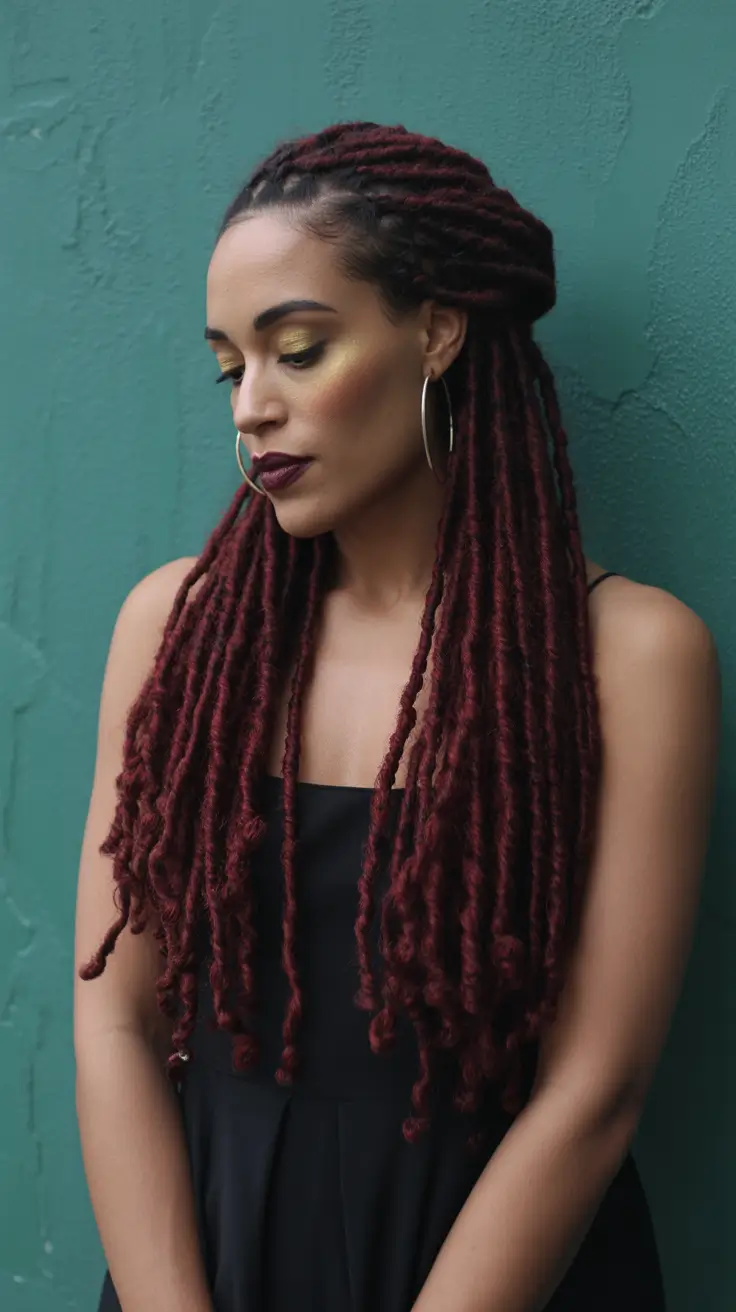 winter hair colors for black women Mulled Wine Locs