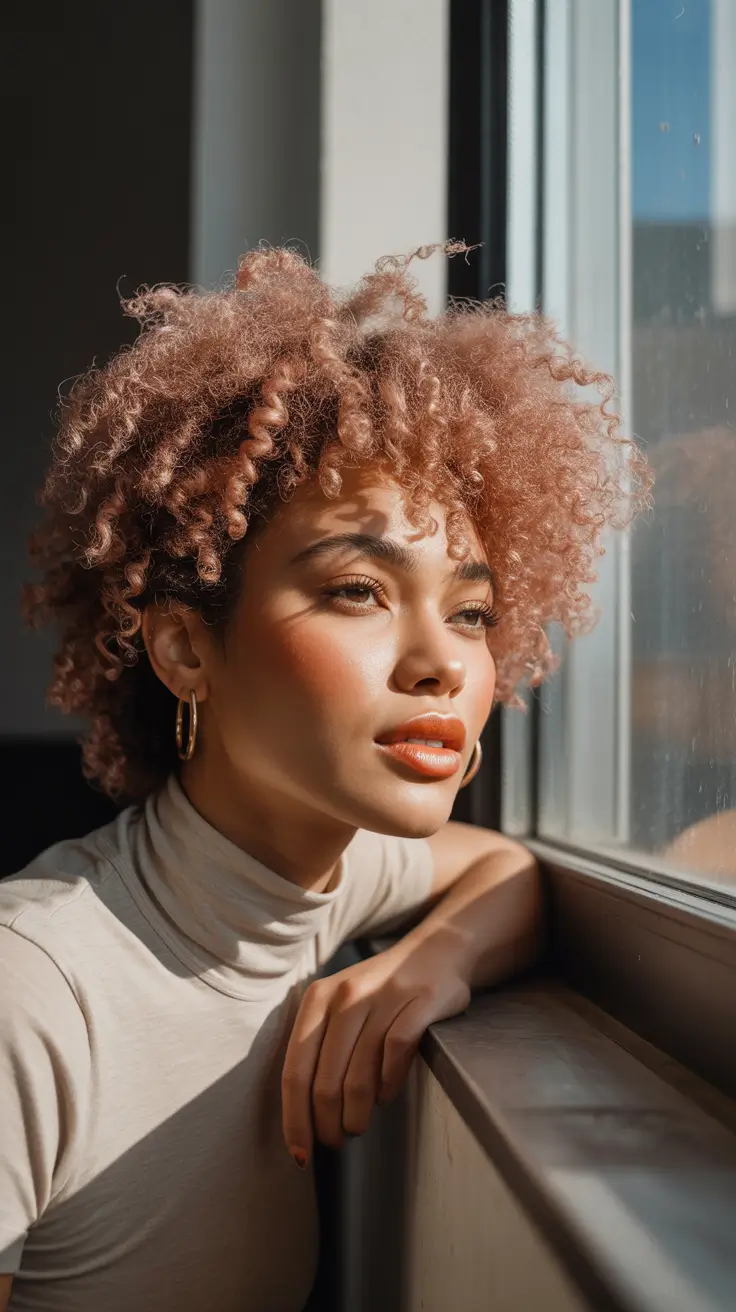 winter hair colors for black women Rose Latte Curls