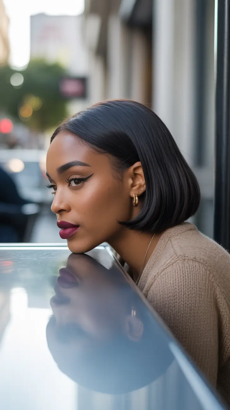 winter hair colors for black women Classic Espresso Bob