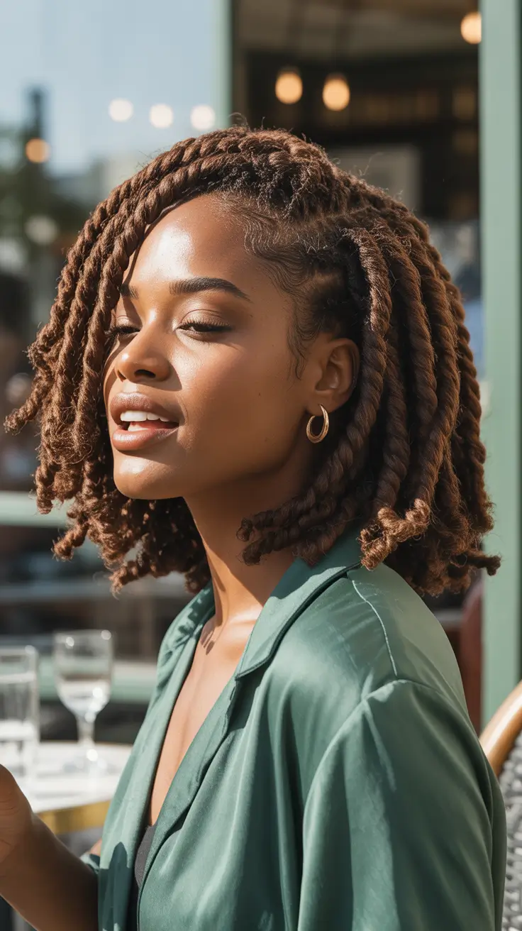 winter hair colors for black women Chestnut Mocha Twists