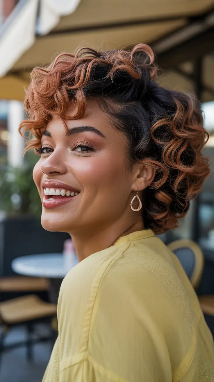 winter hair colors for black women Toffee Swirl Crop