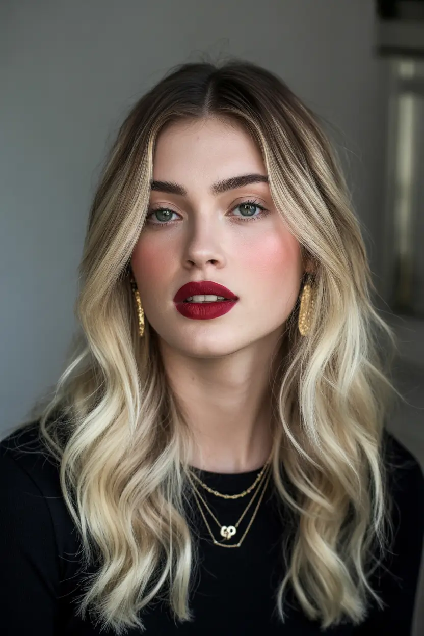 Winter 2025-2026 Hair Colors Ideas for Blondes Golden Ash Waves with Soft Dimension