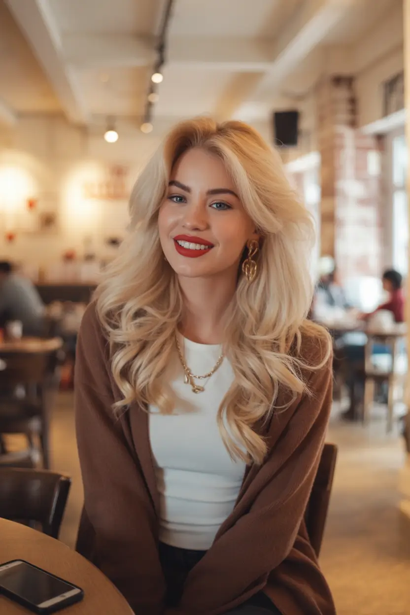 Winter 2025-2026 Hair Colors Ideas for Blondes Golden Vanilla Layers for a Luxe Winter Look