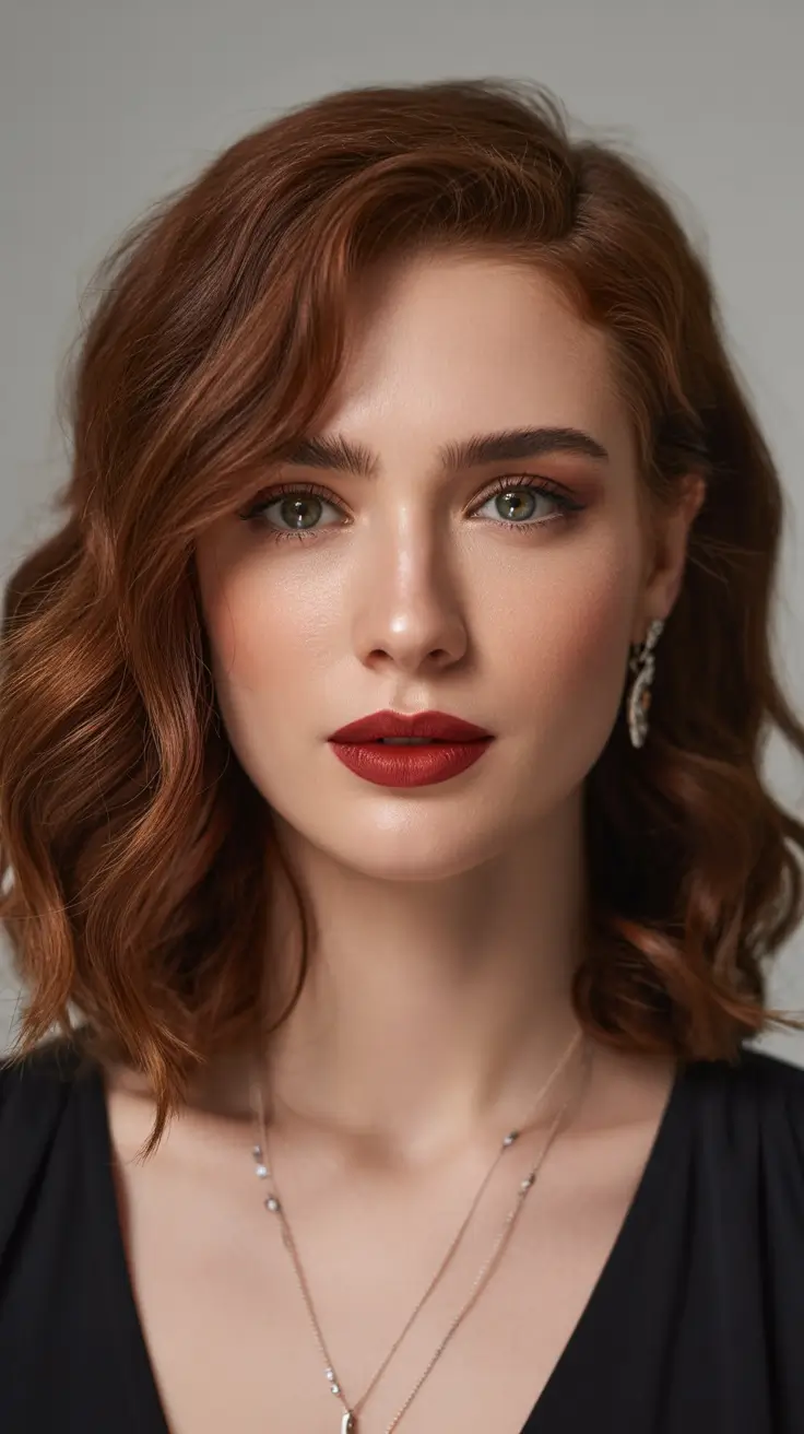Winter 2025-2026 hair colors ideas for brown hair Classic Auburn Revival