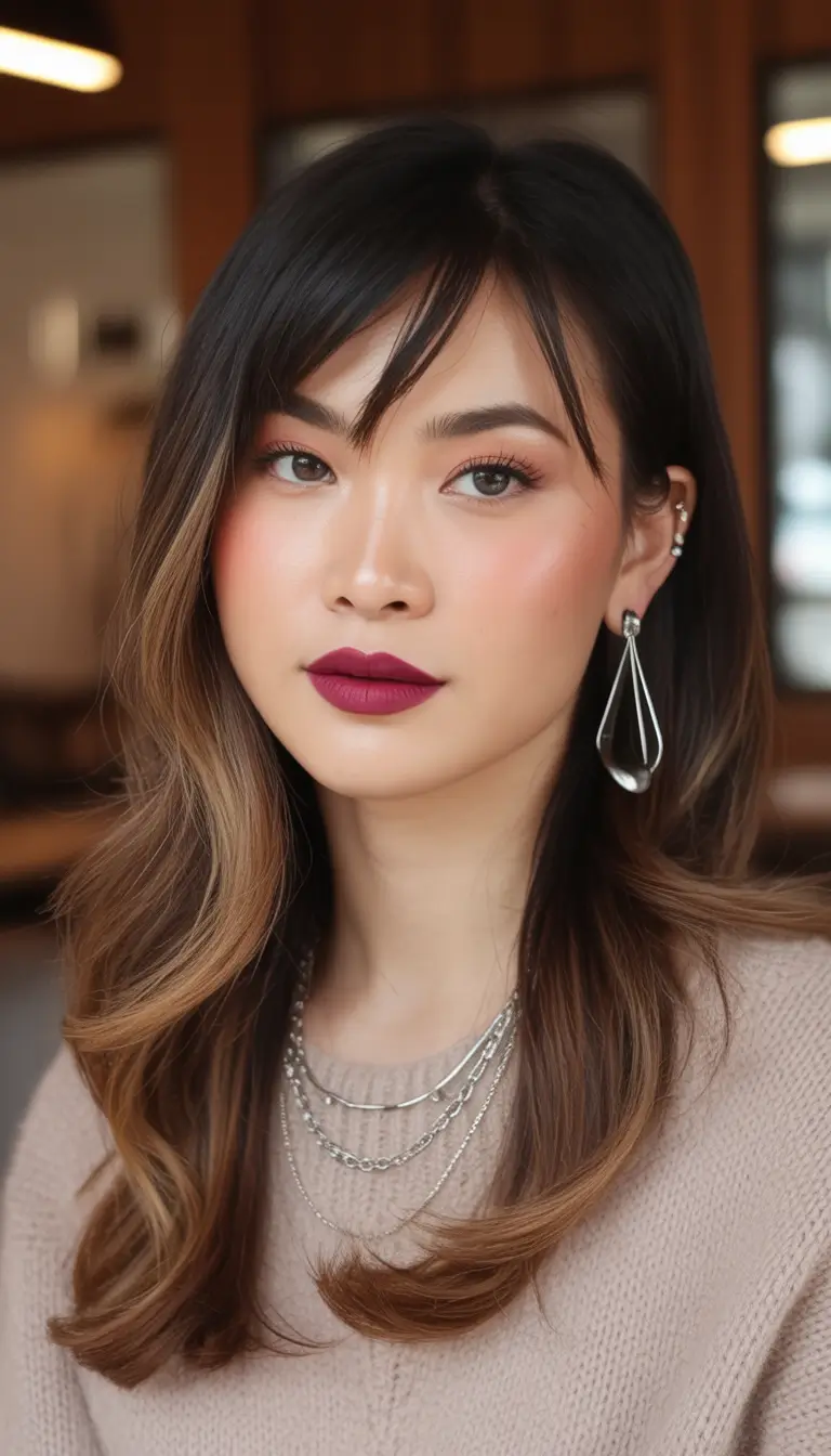 Winter 2025-2026 Hair Colors Ideas for Brown Hair Warm Espresso with Light Ends