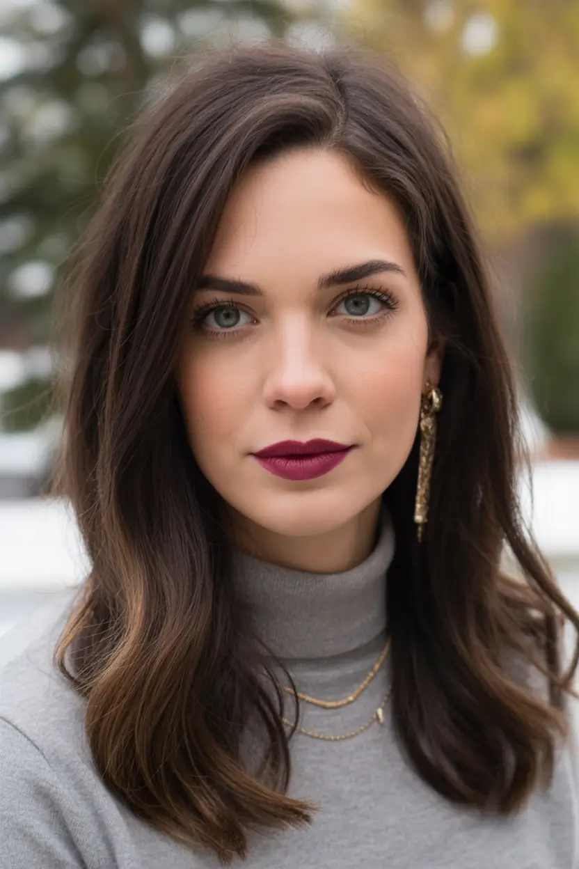 Winter 2025-2026 Hair Colors Ideas for Brown Hair Classic Deep Brunette