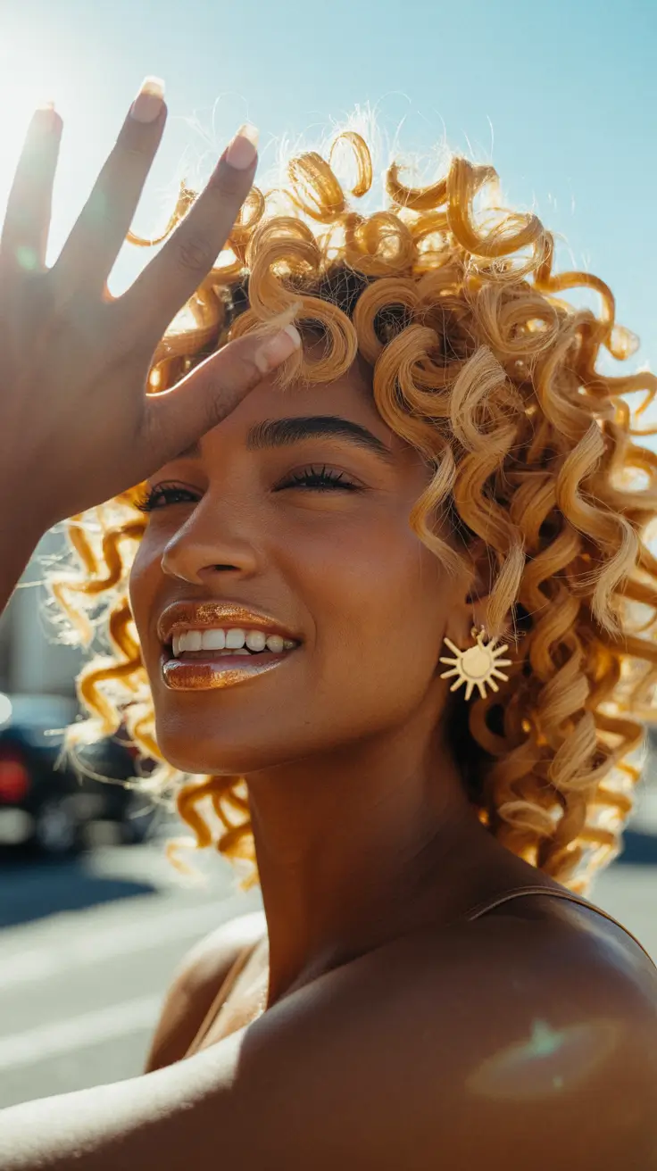 winter hair colors dark skin Golden Hour Blonde