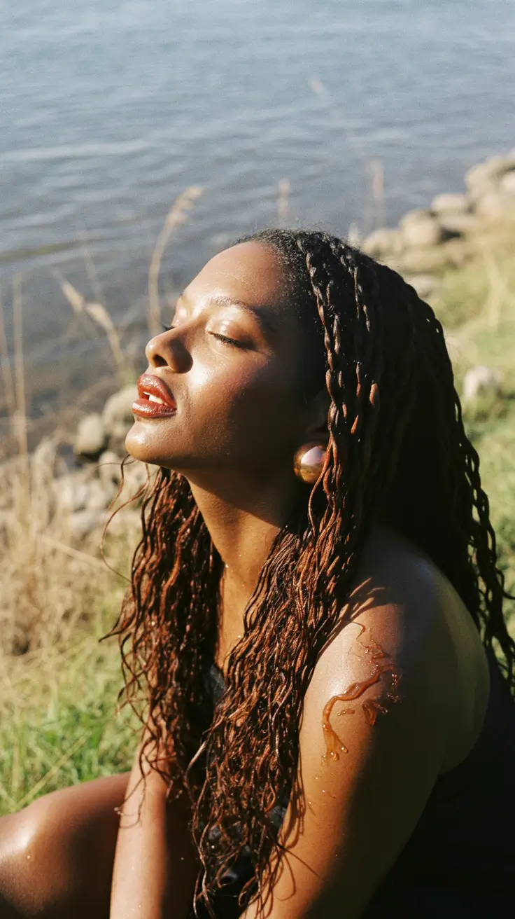 winter hair colors dark skin Deep Chestnut Locs