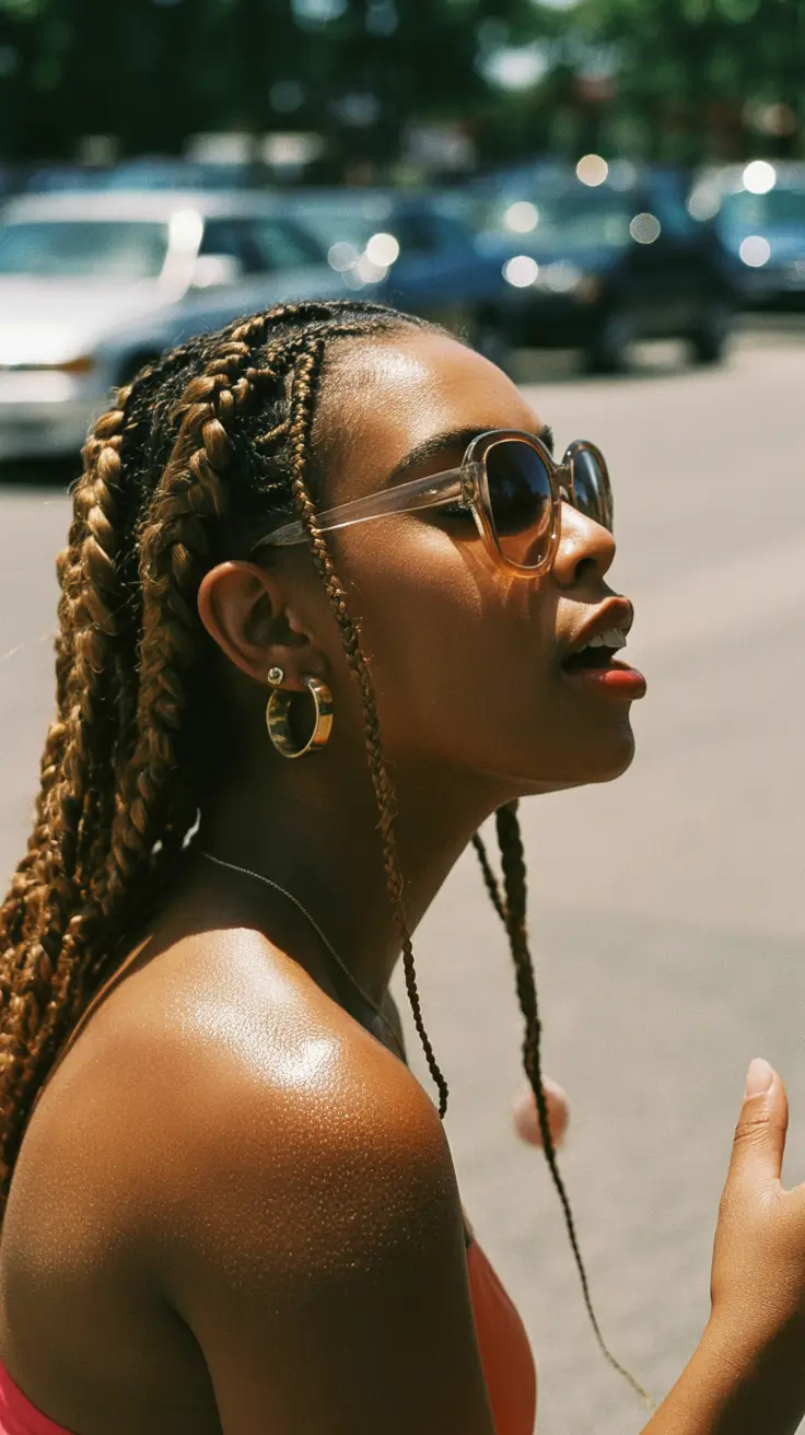 winter hair colors dark skin Golden Braided Luxe