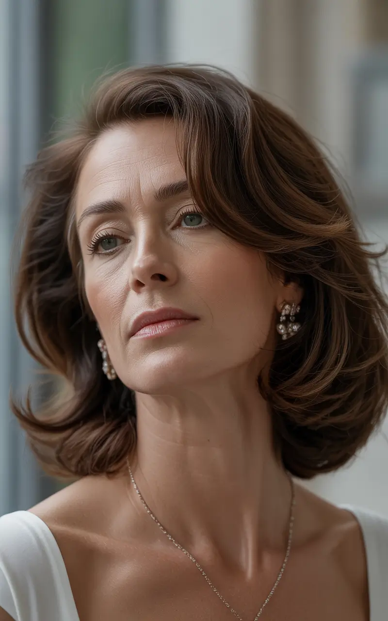 winter haircuts for women over 40 voluminous retro inspired layered bob