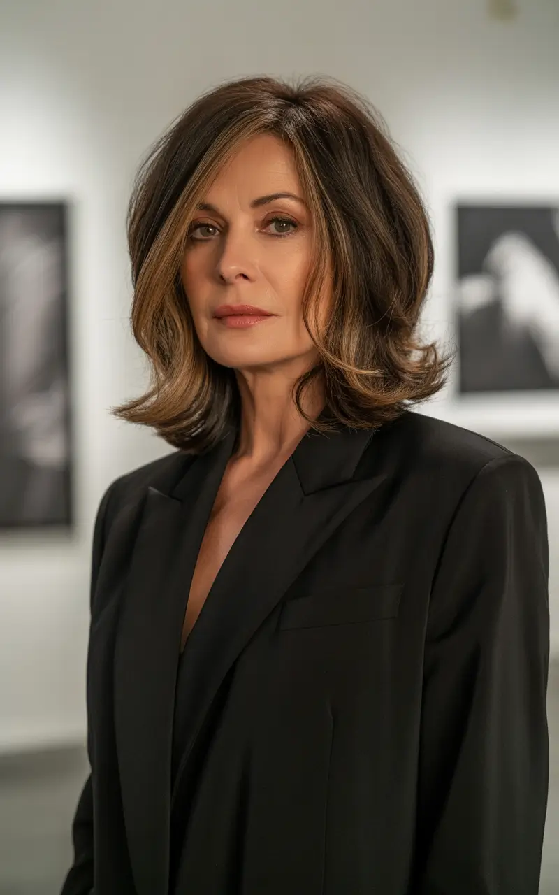 winter haircuts for women over 50 voluminous layered lob with face framing