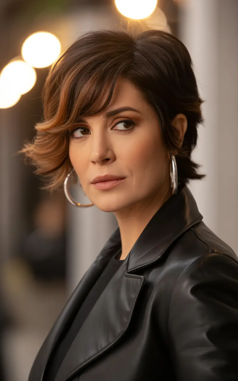 winter haircuts for women over 50 modern layered shag with warm highlights