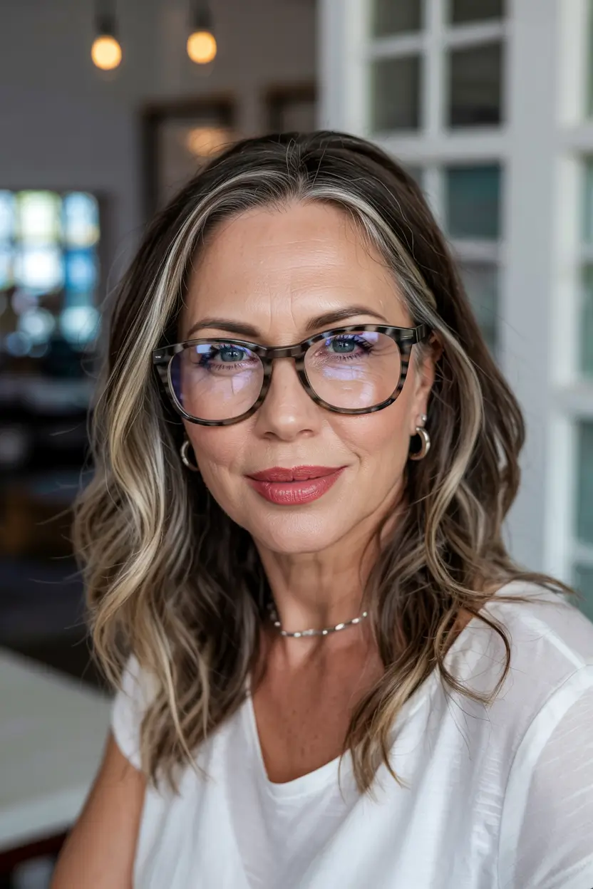 winter hairstyles and color for women over 50 Soft Layers with Natural Highlights