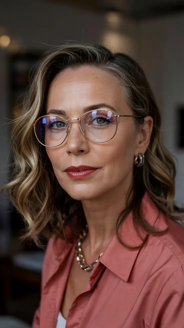 winter hairstyles and color for women over 50 Effortless Waves with a Side Part