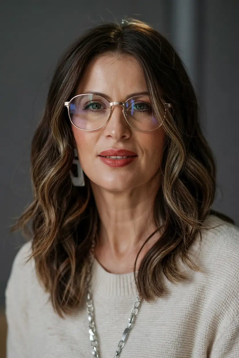 winter hairstyles and color for women over 50 Subtle Balayage with Warm Undertones