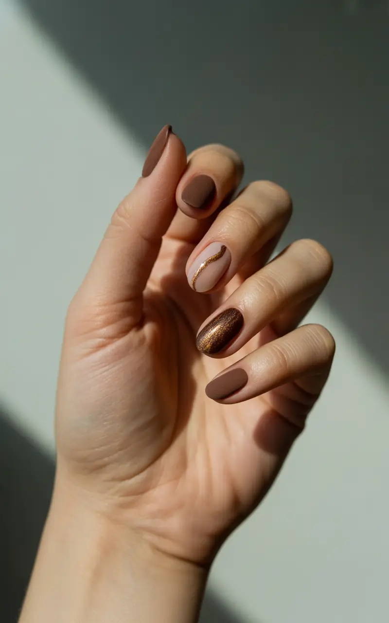 winter acrylic nails 2025-2026 velvet mocha bronze
