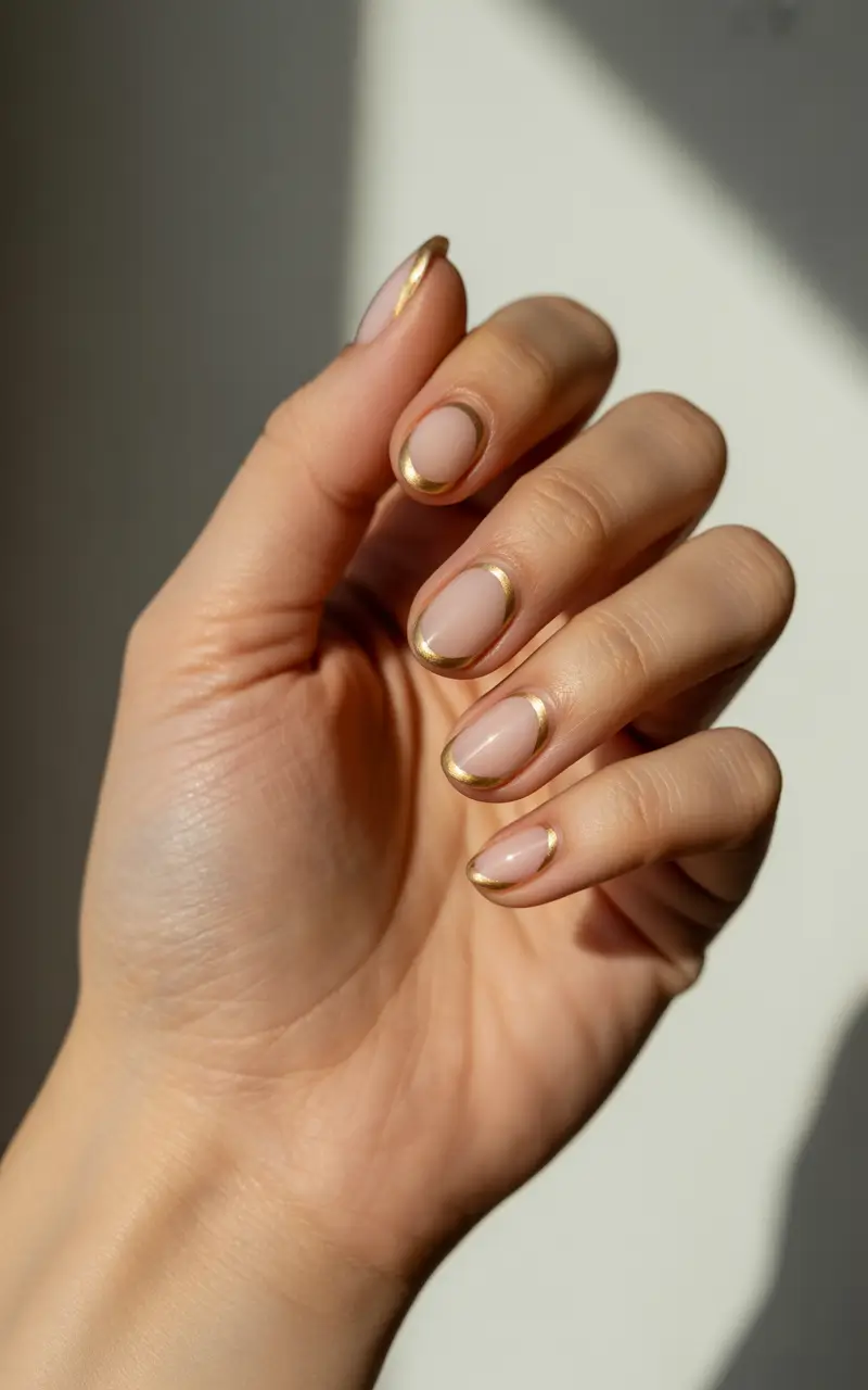 winter acrylic nails 2025-2026 golden edge modernism