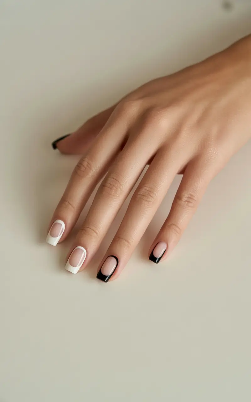 winter acrylic nails 2025-2026 chic dual-tone french