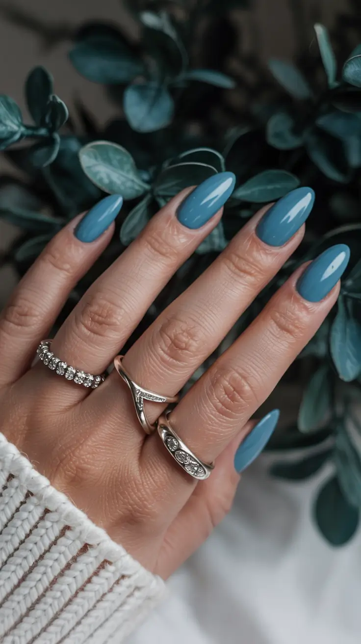 winter color nails 2025 frosty sky blue simplicity