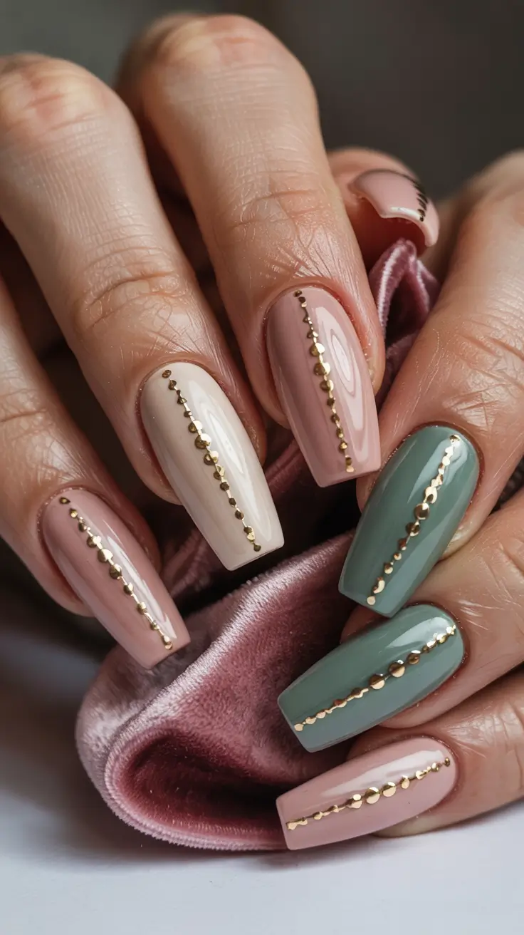 winter color nails Minimal Luxe Stripes