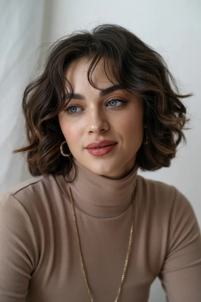 winter haircuts Chic Bob with Tousled Texture