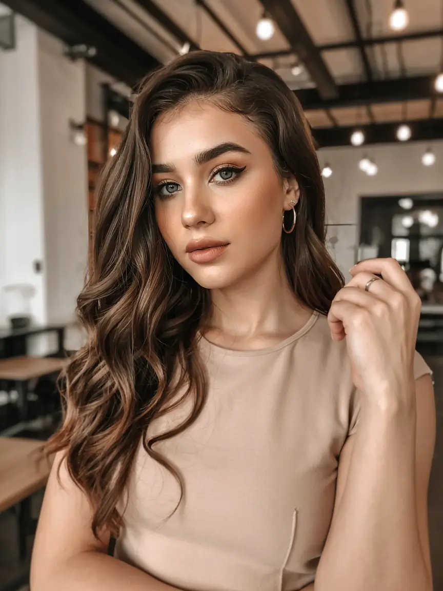 winter haircuts Romantic Long Waves with Sleek Finish