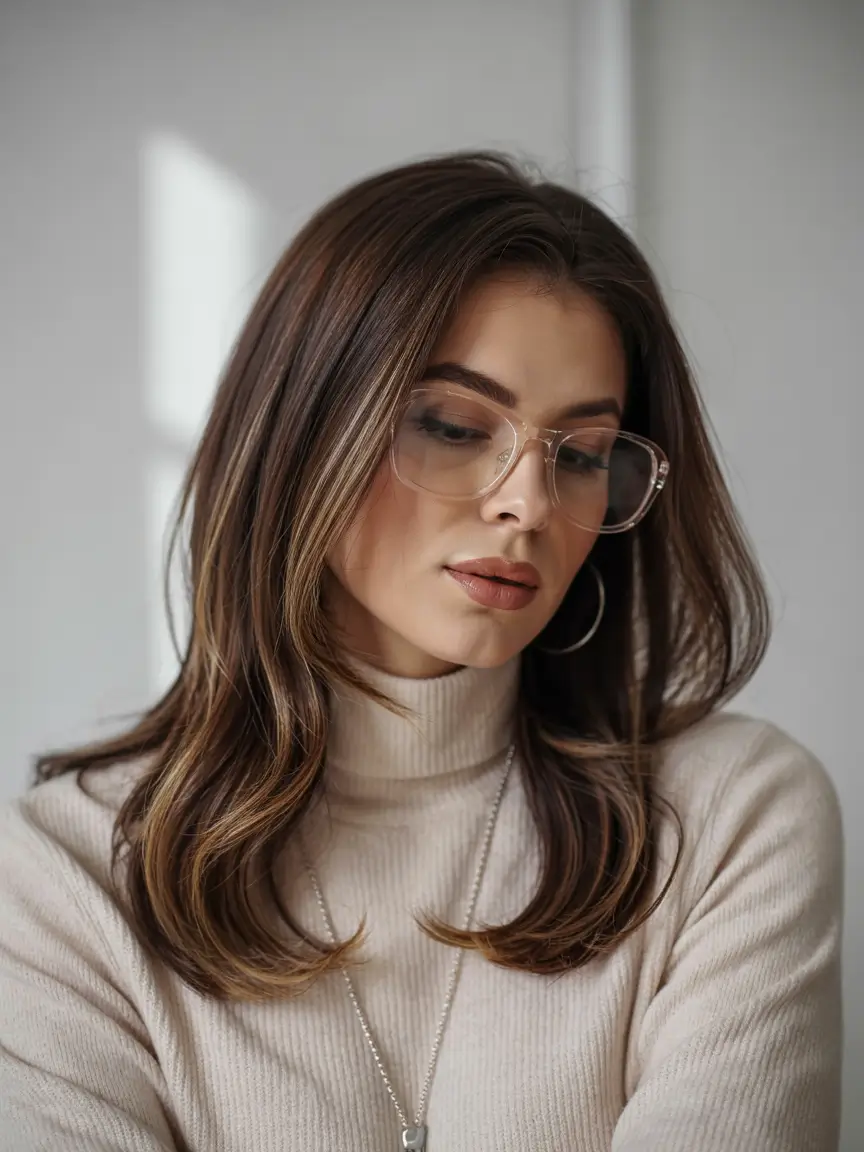 winter haircuts Polished Length with Subtle Shine