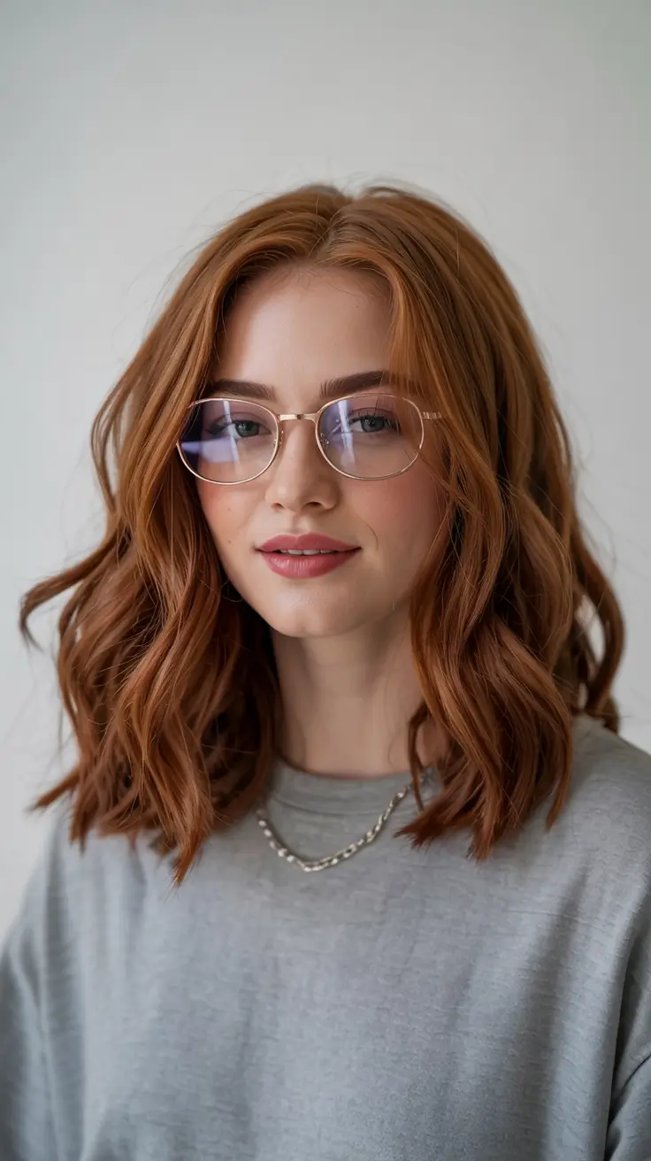 winter haircuts Playful Copper Waves