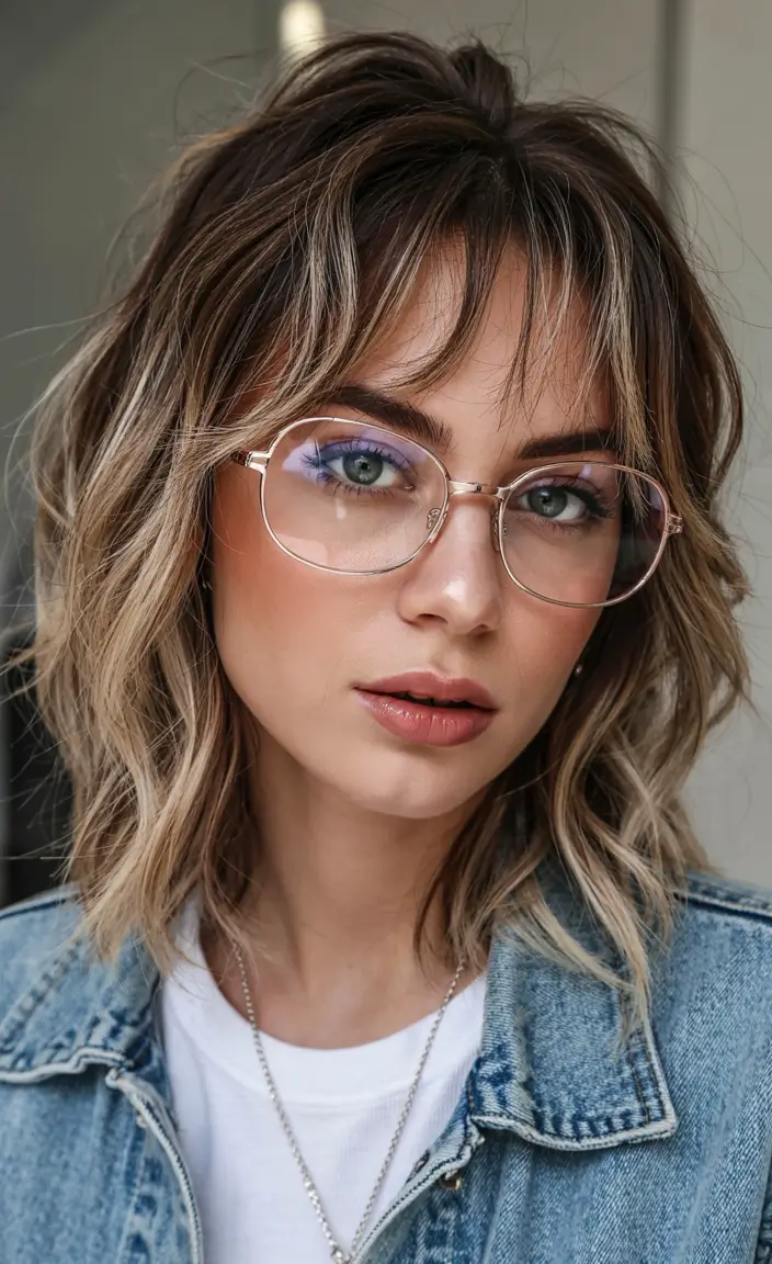 winter haircuts Textured Shag with Retro Edge