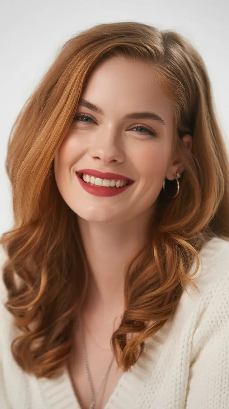 Winter Haircuts and Colors 2025-2026 Trends Winter Copper with Soft Curls