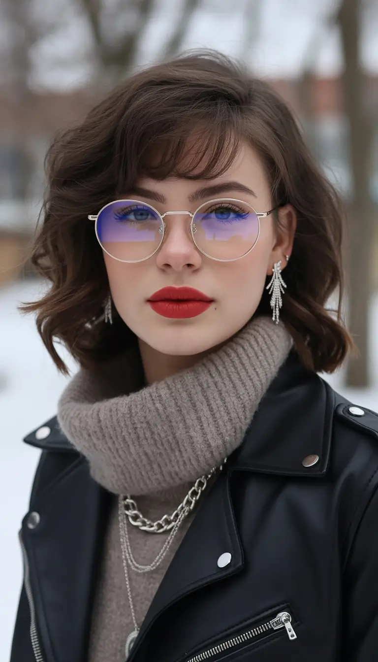 winter haircuts for round faces Classic Short Bob with Soft Bangs
