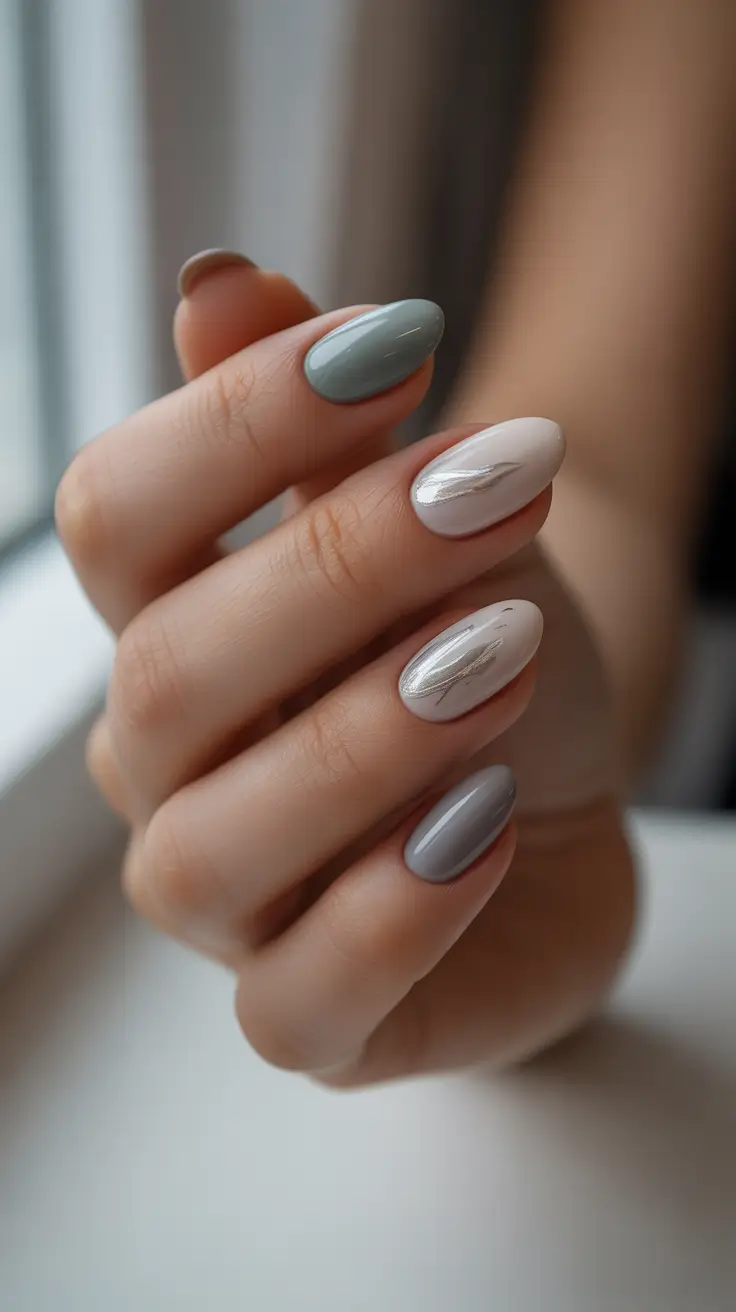 winter holiday nails 2025-2026 silver birch blend